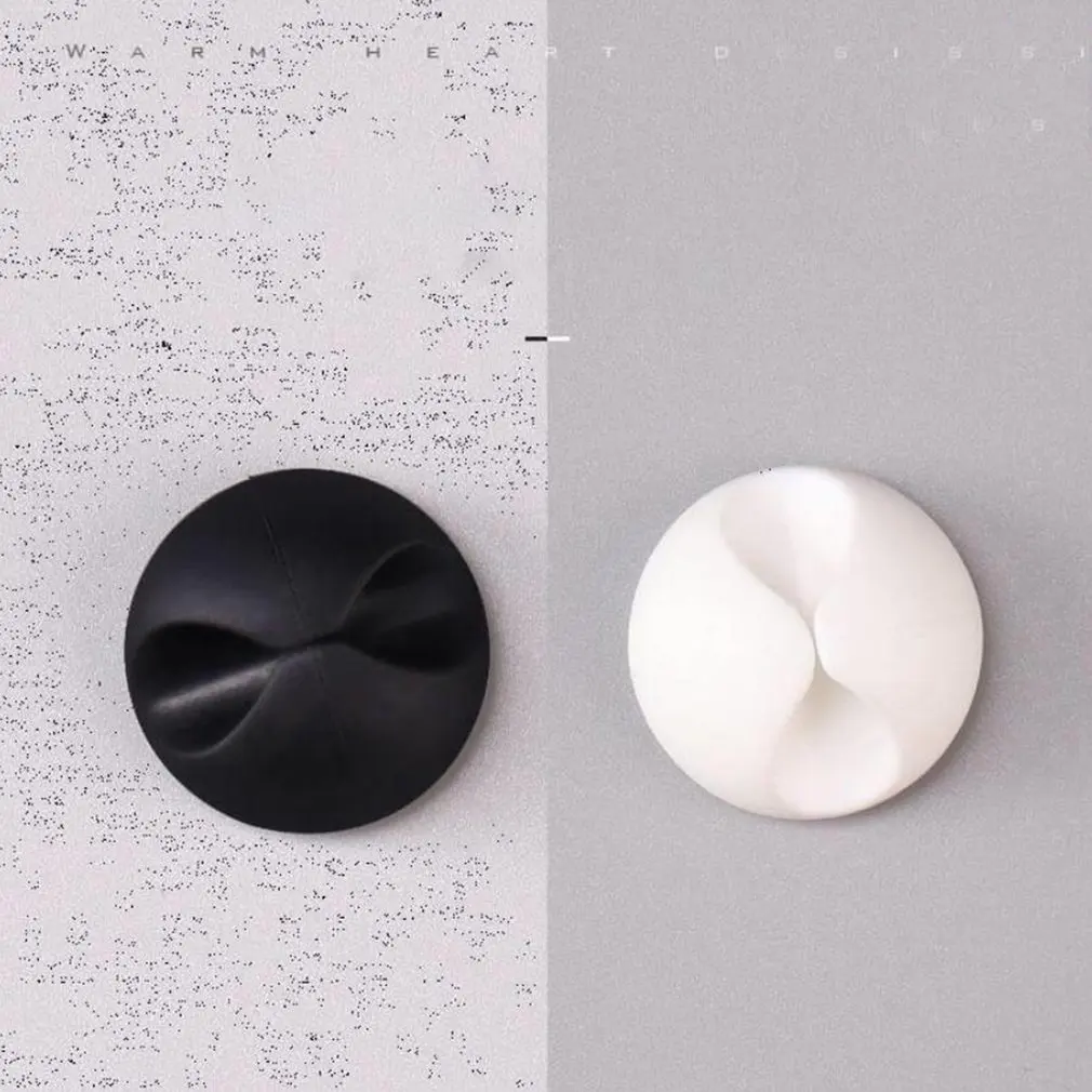 Scheda di linea autoadesiva con Clip di fissaggio per avvolgimento dell'organizzatore di archiviazione del mozzo autoadesivo in Silicone fisso da tavolo