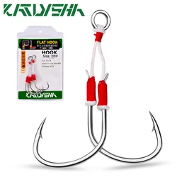 KATYUSHA 1Pack Slow Jigging Hooks 1/0 2/0 3/0 4/0 High Carbon Steel Double Jig Fishhooks Assist Fishing Hooks Pesca Accessories