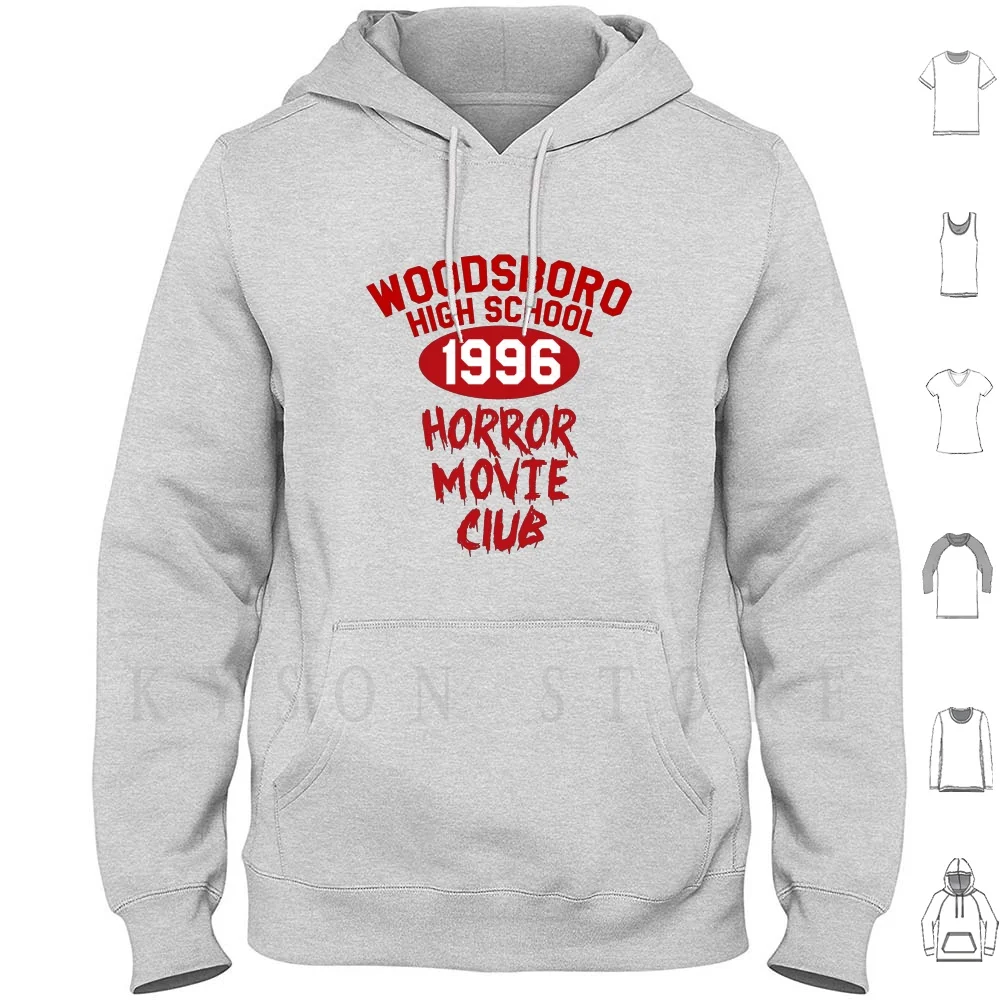 Woodsboro High Horror Movie Club 1996 Hoodie Scream Movie Horror Scary Knife Evil Dark School Club 1996