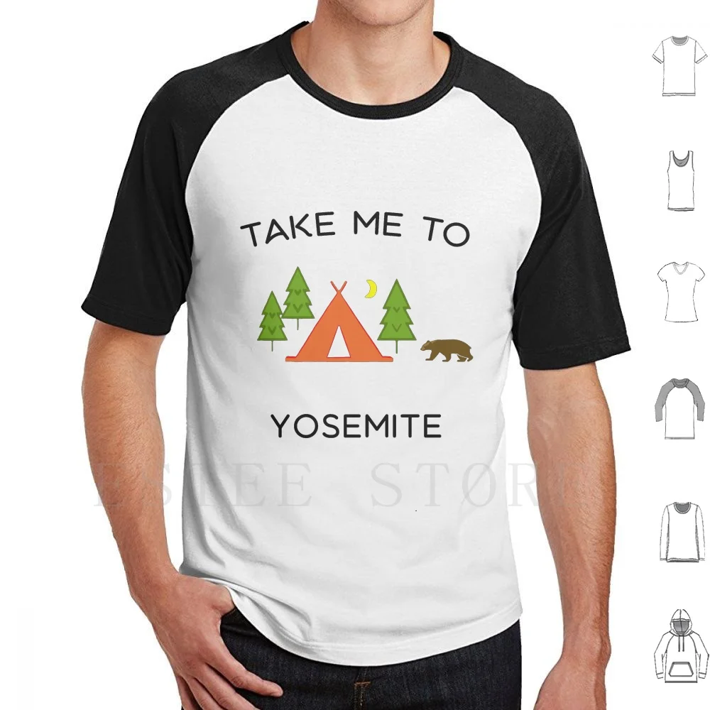 Destination T Shirt Print Cotton Yosemite National Park Meditation Getaway Nature Trees Bears Camping