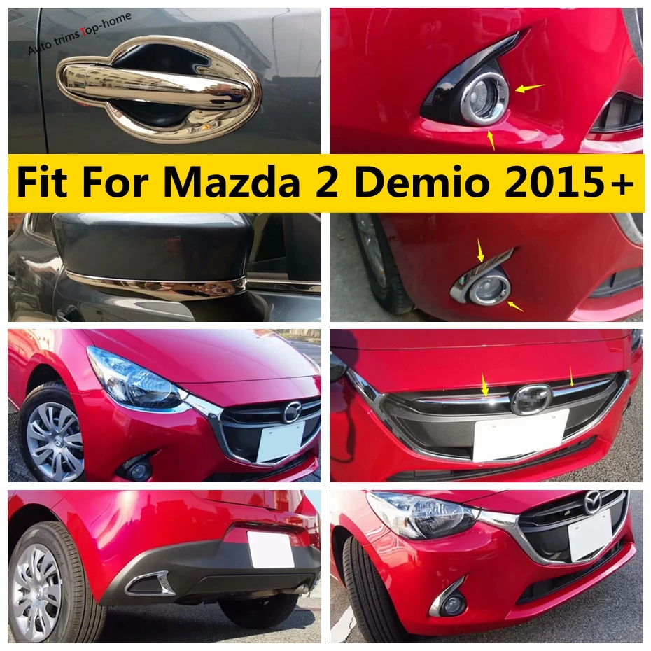 

Yimaautotrims Front Bumper Fog Lights Lamps / Door Rearview Mirror Rubbing Strip ABS Cover Trim For Mazda 2 Demio 2015 - 2021