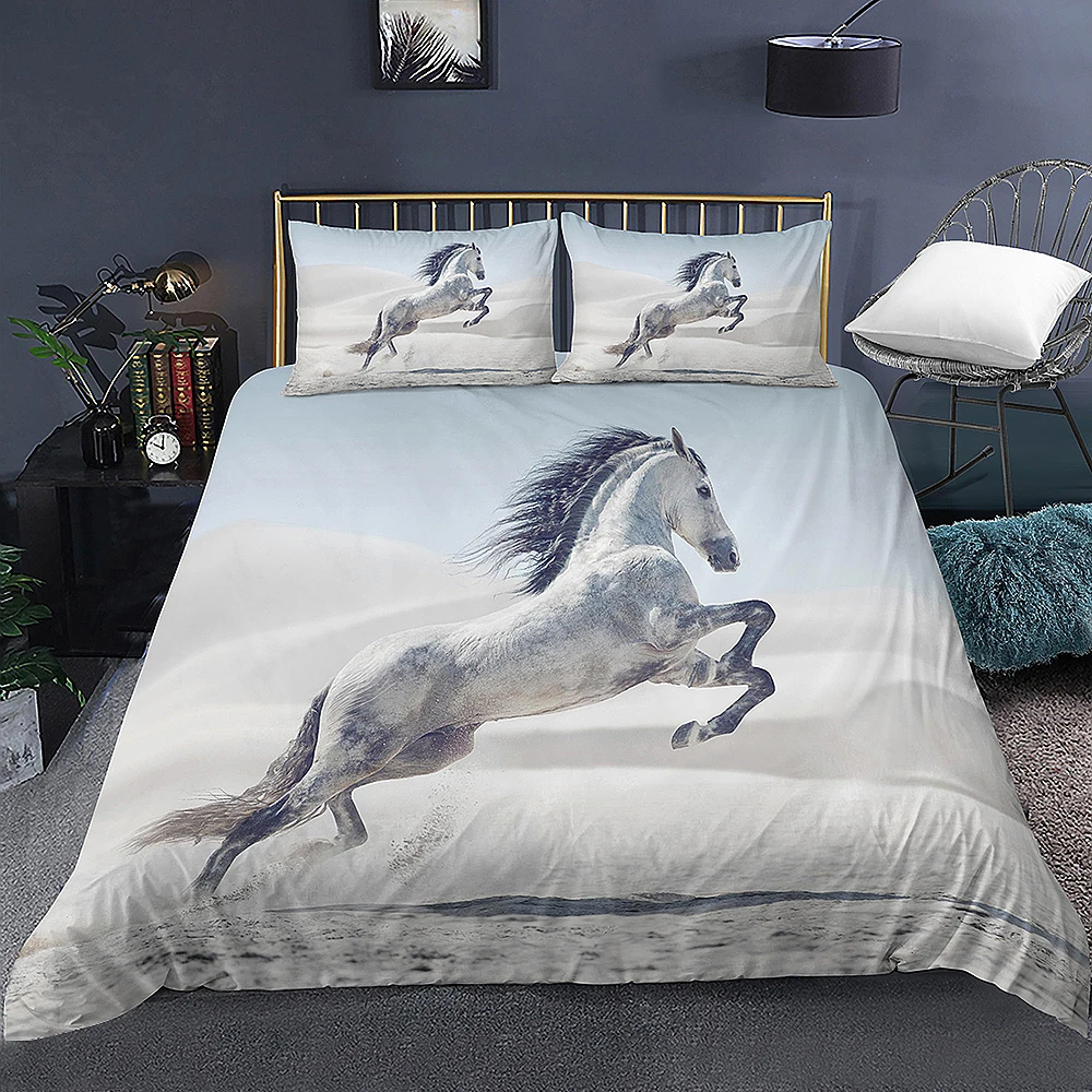 

Horse Printed 3D Bedding Set Unicorn Duvet Cover King Queen Size Quilt Cover Bedclothes Comforter Cover 2/3Pcs Duvet Cover Set