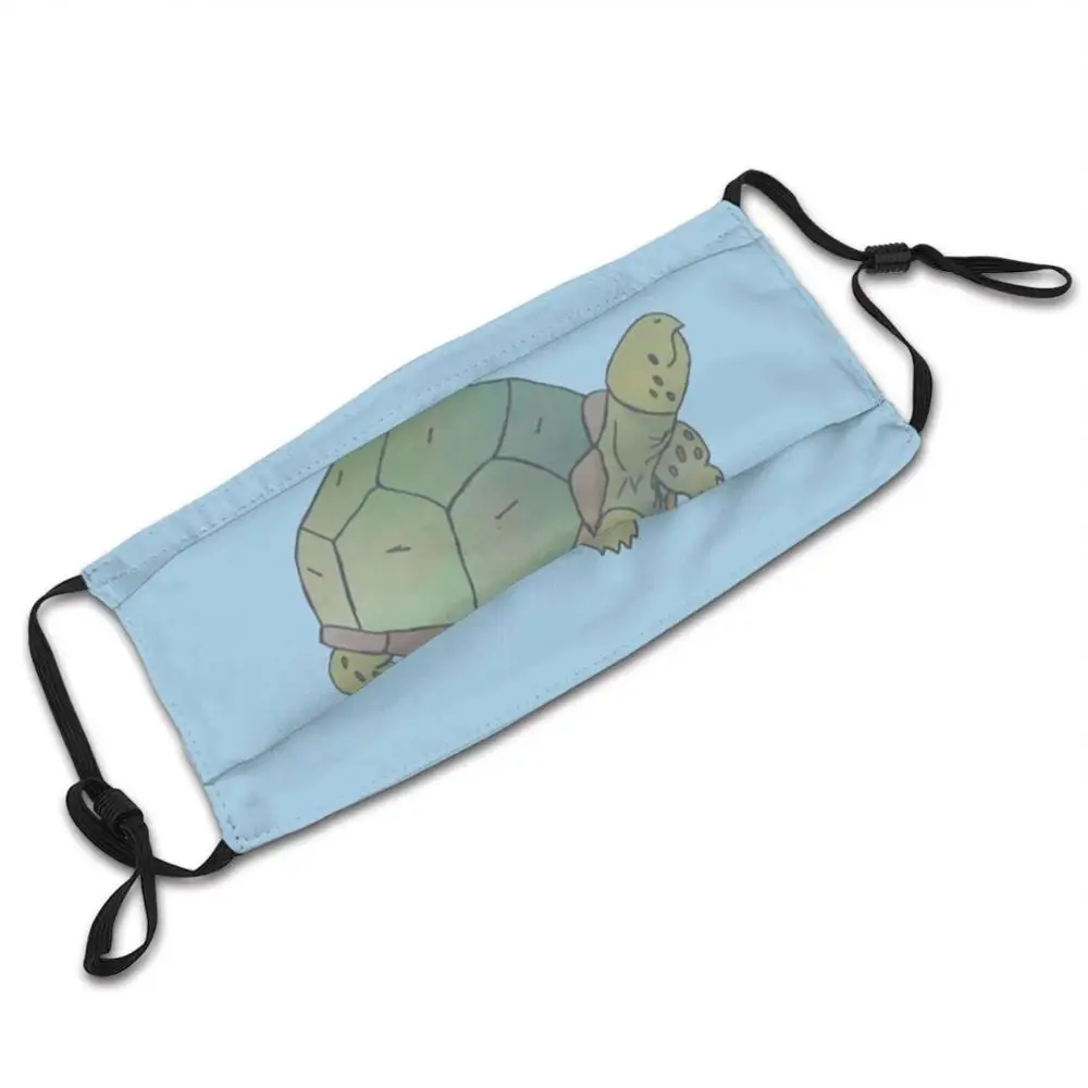 Box Turtle Mask Cloth Washable DIY Filter Pm2.5 Adult Kids Box Turtle Turtle Tortoise Green Cute Kawaii Coming Out Of Shell