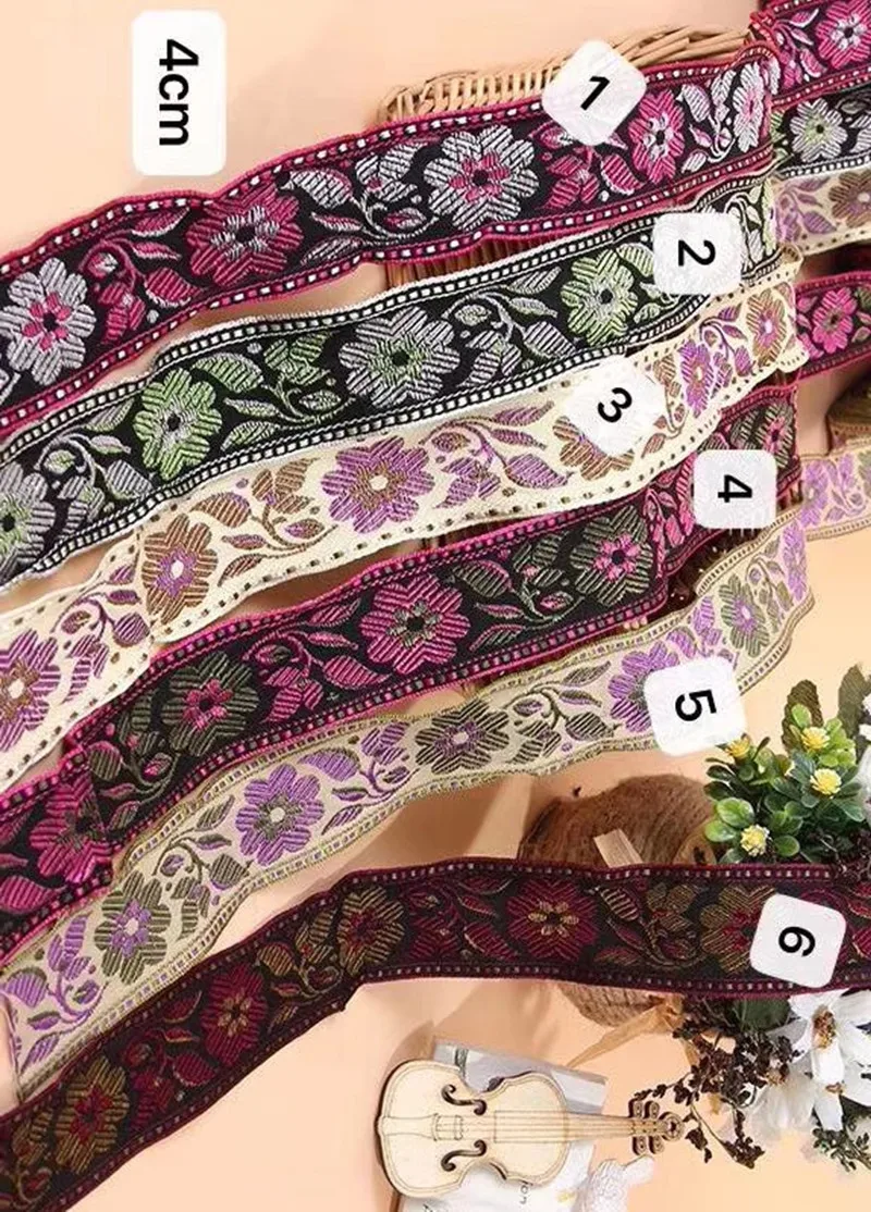 

4CM flora pattern jacquard ribbon,XERY200324P