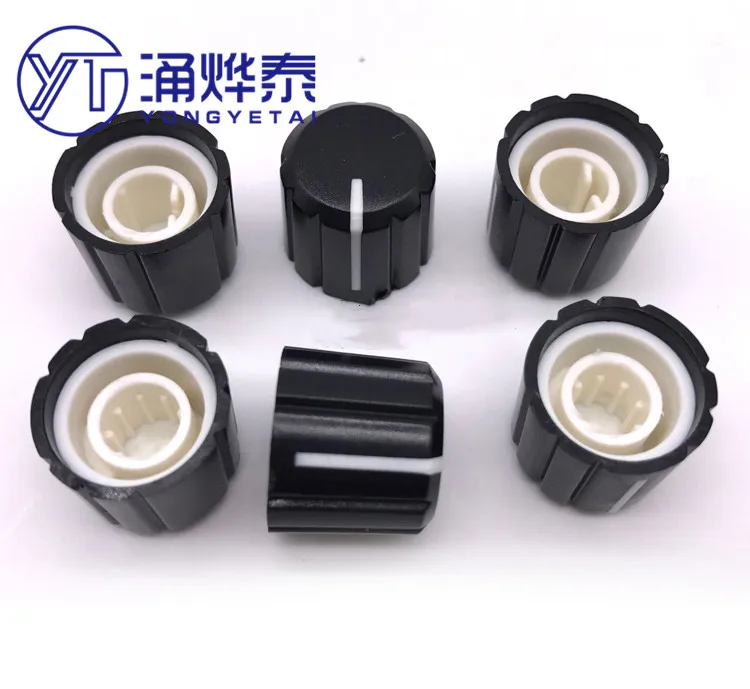 YYT 10PCS Plastic knob 15*13.5MM potentiometer cap switch button encoder cap half shaft hole flower shaft hole