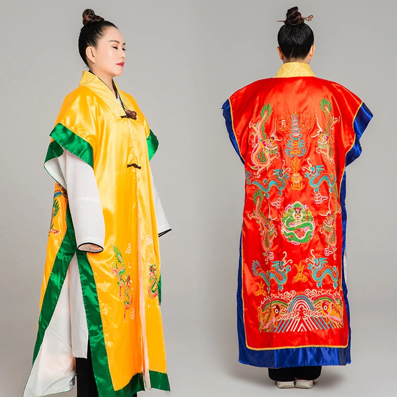 

Unisex Bagua Taoist gown robe Dragons Pattern ancient Oriental Taoist mage Robe Autumn TV Film Dao Sacrificial Outfit