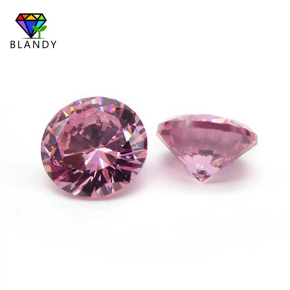 Wholesale Price 500pcs/Lot 3.0~12mm Loose Pink Cubic Zirconia Stones 2.0mm 5A Round Brilliant Cut CZ Stone Synthetic Gems