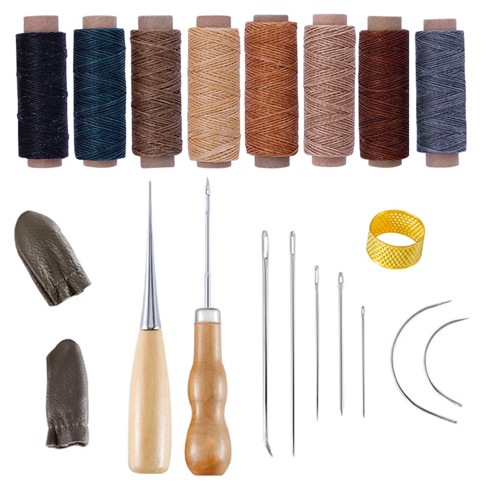 

Leather Sewing Kit Leather Working Tools Upholstery Repair Kit with Waxed Thread Leather Stitching Set for DIY Shoe Repair Tool