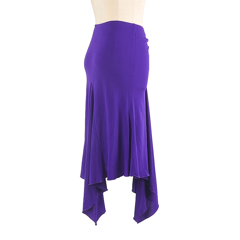 Purple Latina Dance Skirt For Women Rumba Costume Irregular Skirts Ballroom Practice Wear Tap Dance Wear Salsa Clothes  JL1995