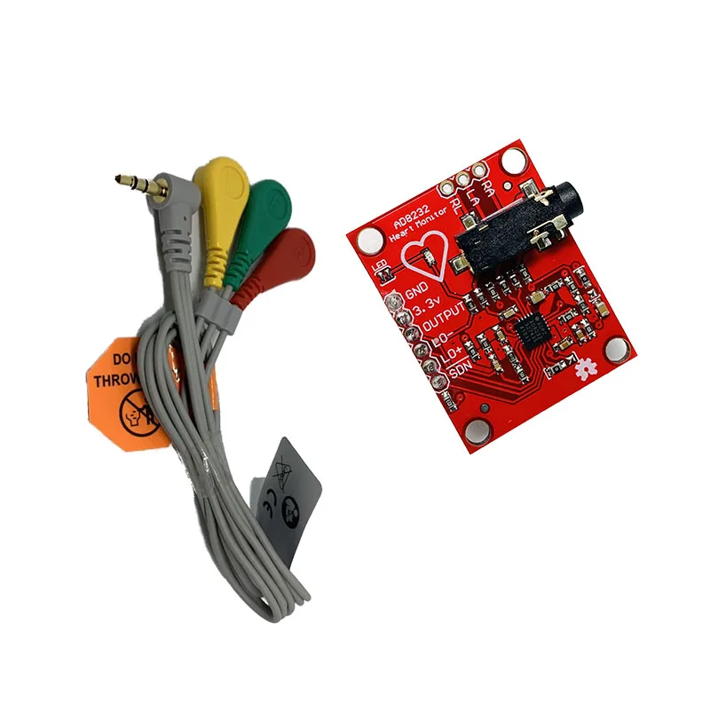 Bioelectric Signal Acquisition โมดูลการพัฒนา A-D8232 E-C-G Heart Rate Pulse Sensor E-E-G