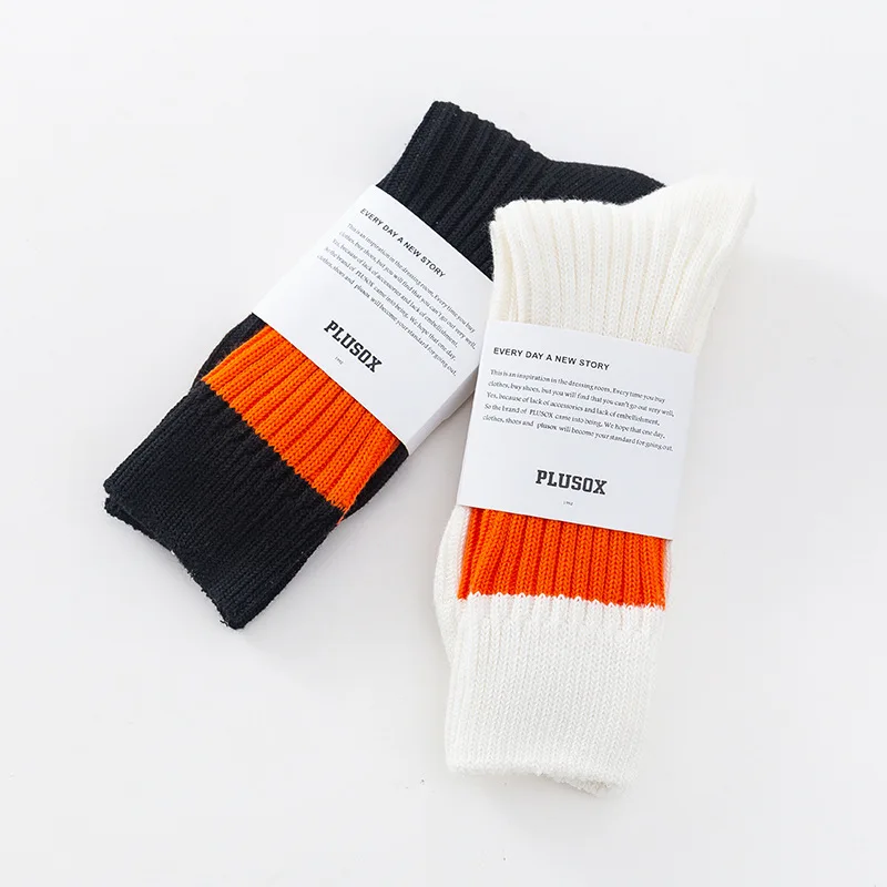 Orange KHAKI Winter Street INS Coarse Thread Thicken Popular Logo Men SOCK VIVI Women Stockings