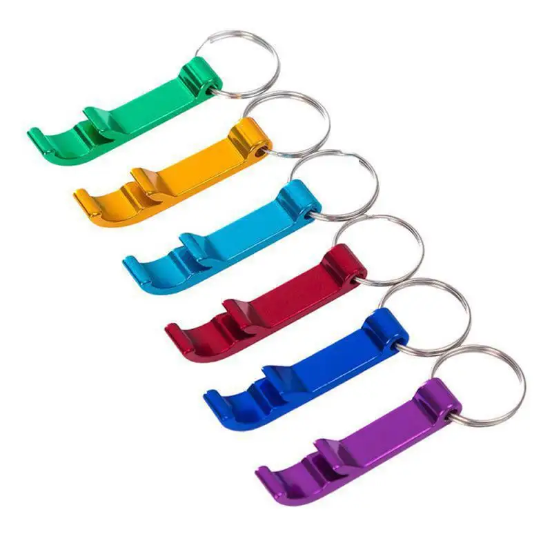 5 Colors Beer Bottle Opener Key Ring Chain Practical Portable Keychain Metal Beer Lid Opener Tool Home Kitchen Tools Accessories