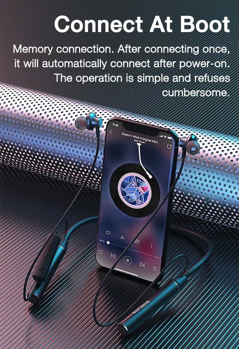 EARDECO 180-Stunden-Ausdauer Bluetooth-Kopfhörer Bass Drahtlose Kopfhörer mit Mikrofon Stereo-Kopfhörer mit Nackenbügel Sport-Headset TF-Karte – Detail 11
