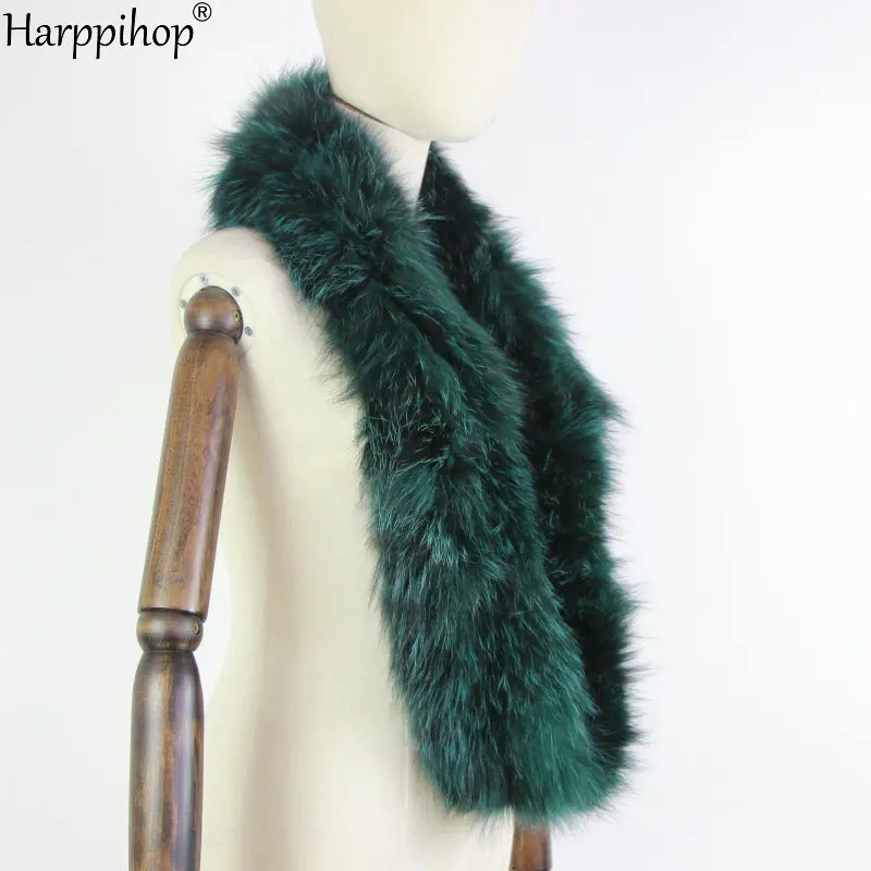 Winter versatile warm fur collar fox fur scarf woven silver fox fur real hair double ring big collar collar