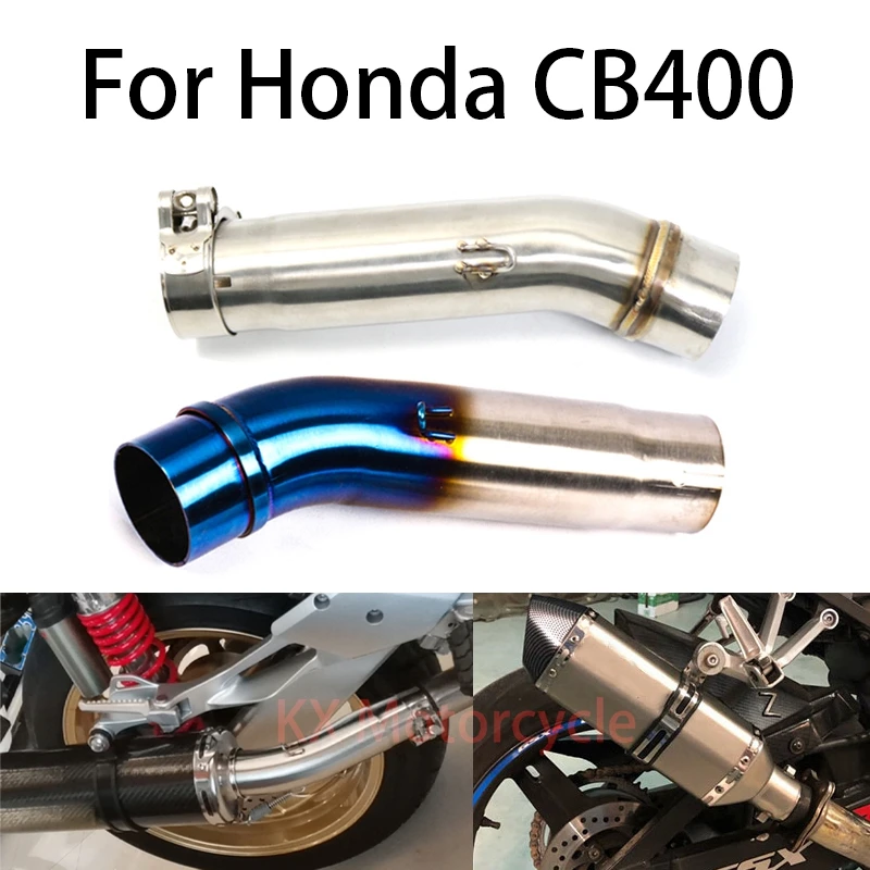 

For Honda CB400 Motorcycle GP Exhaust Middle Mid Link Pipe Muffler Tube Stainless Steel Motocross Modified Accessories