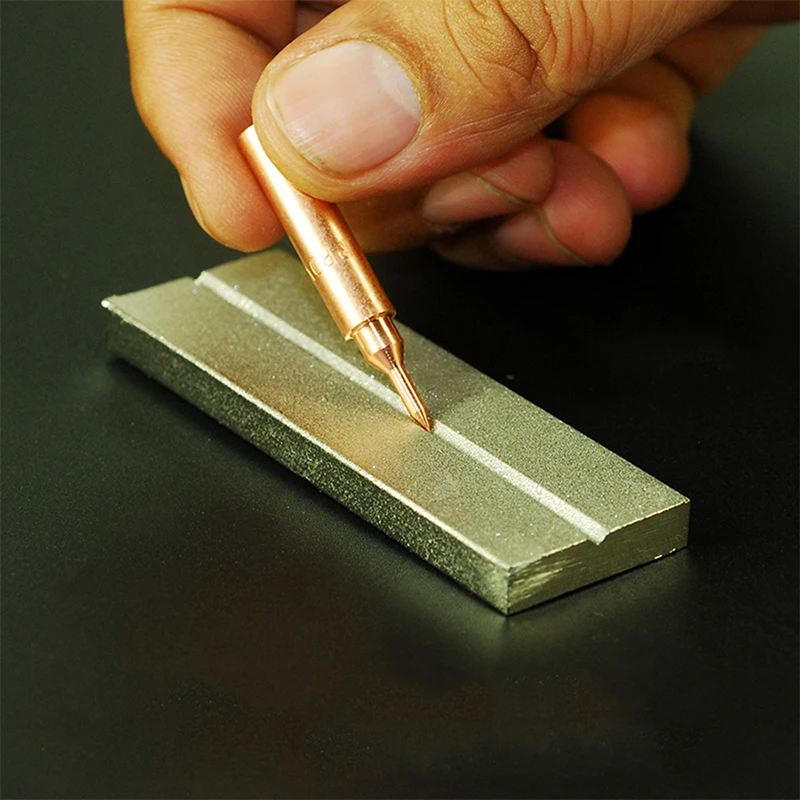 Corretor de lâmina de instrumento de reparação, fórceps multifuncional, correção e moagem da cabeça de ferro de solda, pedra de diamante