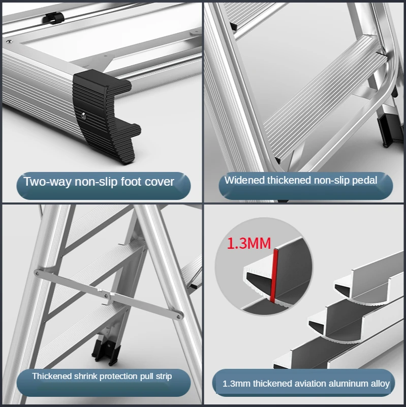 Tendedero de escalera de aleación de aluminio, taburete plegable multifuncional de doble uso para el hogar, con espiga, colcha gruesa