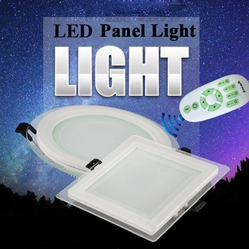 6W 12W 18W Brightness Dimmable LED Ceiling Panel Light 2.4G Wireless Remote Control Dimming Glass Ceiling Downlight AC85V-265V