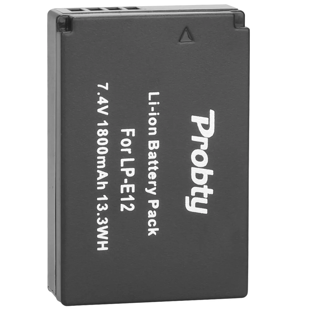 Batería de cámara LPE12 LP-E12 de 1800mAh de alta calidad + cargador dual USB LCD para Canon EOS M50, EOS M100, 100D Kiss X7 Rebel bel