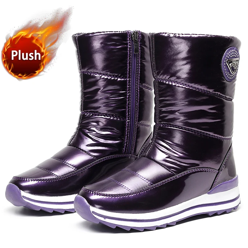 winter Women\'s warm snow boots flat waterproof 2022 waterproof thick fur winter shoes slip-resistant Female Botas Mujer Botas
