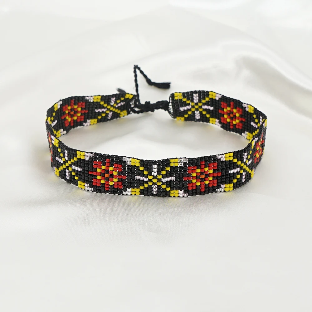 Go2boho Native Necklace Choker African Pattern Jewelry Boho Ethnic American Necklace For Ladies  Handmade Loom Woven Jewelery