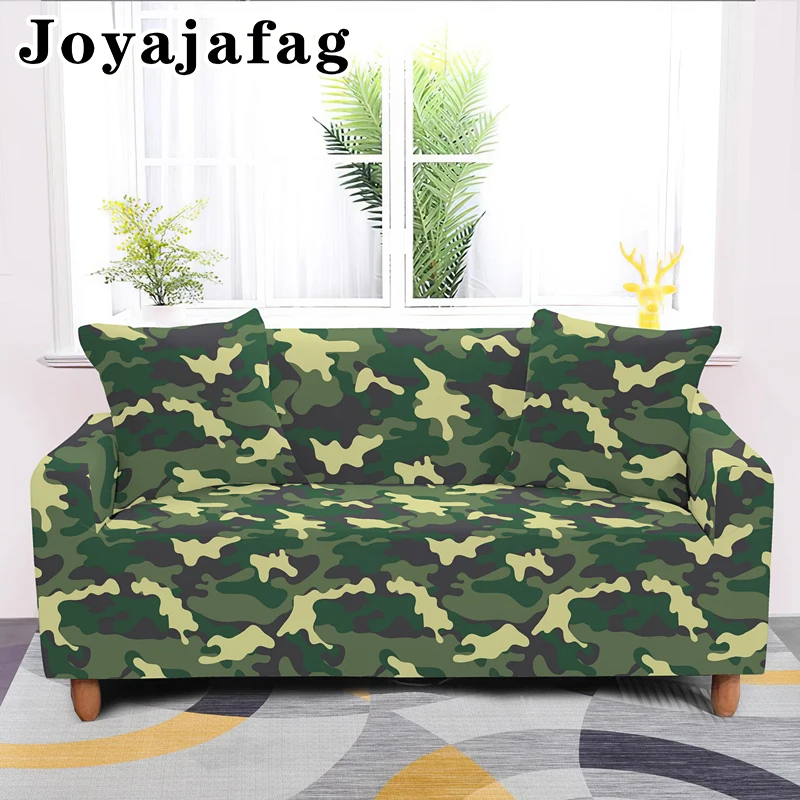 

Camouflage Design Sofa Cover Modern Geometric For Living Room Sectional Corner Couch Cover Washable Dust Poof Slipcovers