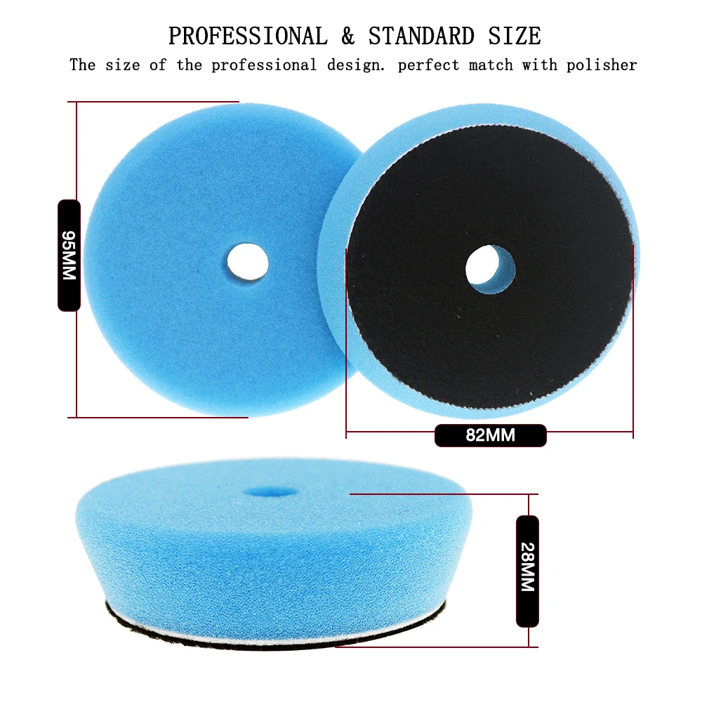 3 inch polishing wheel set, coarse, medium and fine DA/RO/GA car buffer polishing machine, car sponge polishing pad