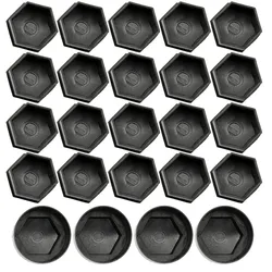 24pcs 17MM Car Black Wheel Cap Covers Wheel Nuts Bolt Trims Studs Plugs Auto Exterior Parts For Opel BMW Benz