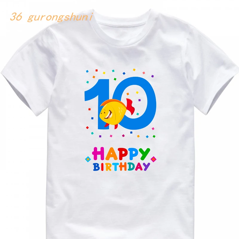 T Shirt for Girls Clothes Number 10 12 Years Birthday Children T -shirt 10rd Kid Tshirt Girl Print Graphic Kids Boys T Shirts