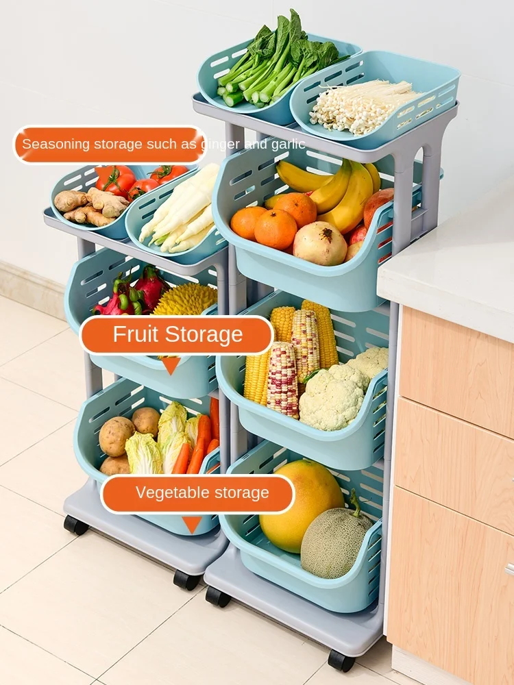 TT Kitchen Vegetable Rack Floor Multi-Layer Multi-Functional Vegetable Washing Basket Fruit Storage Basket Supplies Household