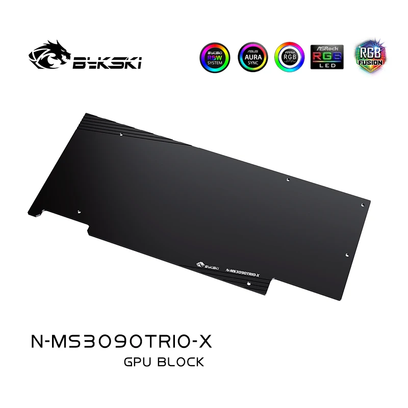 Bykski N-MS3090TRIO-X PC refroidissement par eau GPU refroidisseur vidéo fouling carte nuits d'eau pour gelée RTX3090/3080 TRIO