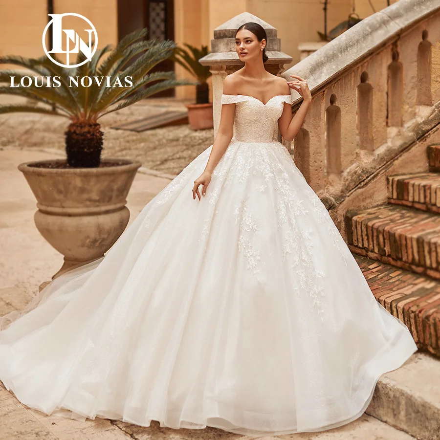 

LOUIS NOVIAS Ball Gown Wedding Dresses For Women Elegant Sequined Appliques Bridal Dress Sparkling Sweetheart Vestidos De Novia