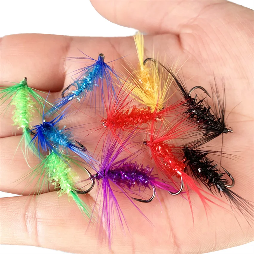 1Pcs/Box Multicolour Artificial Insects Flies Fly Fishing Lures Bait Dry Fly Fishing Lures Trout Bass Fishing Flying Bait Access