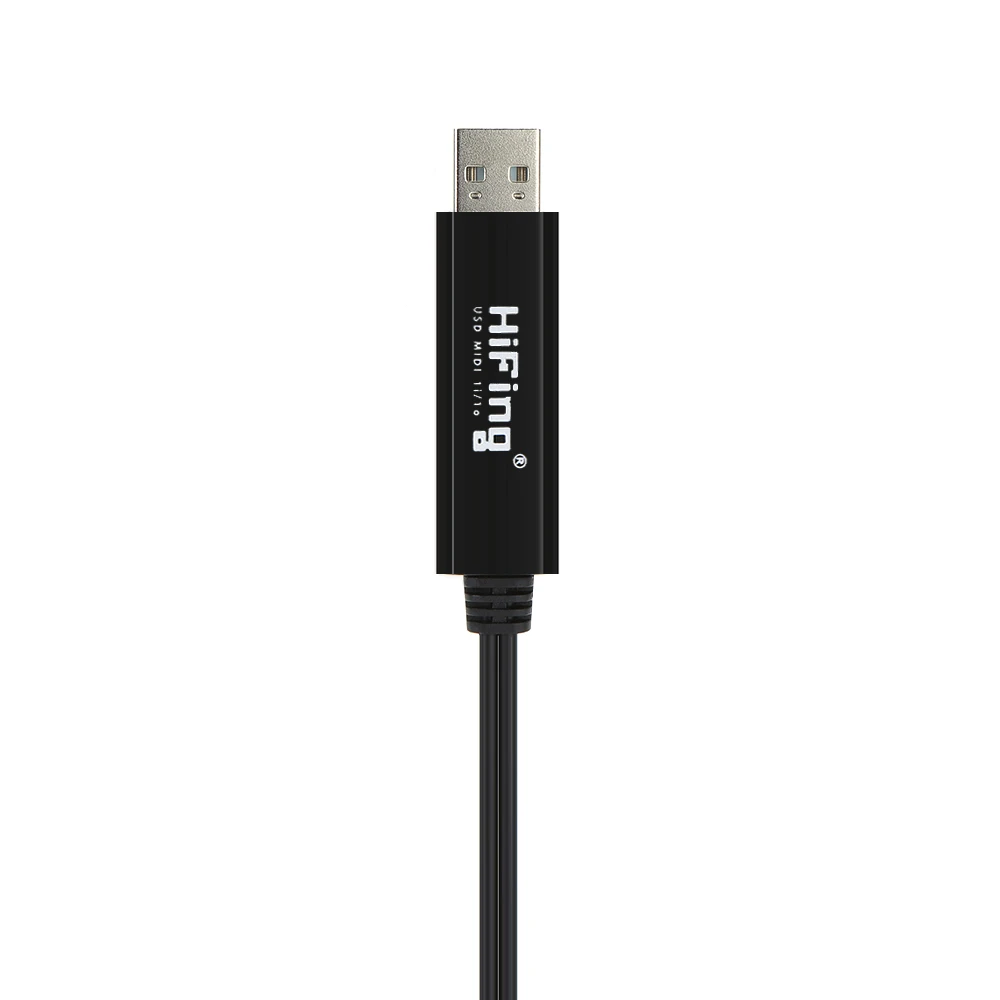 USB IN-OUT MIDI Cable One In One Out Interface 5 Pin Line Converter PC to Music Keyboard Adapter Cord