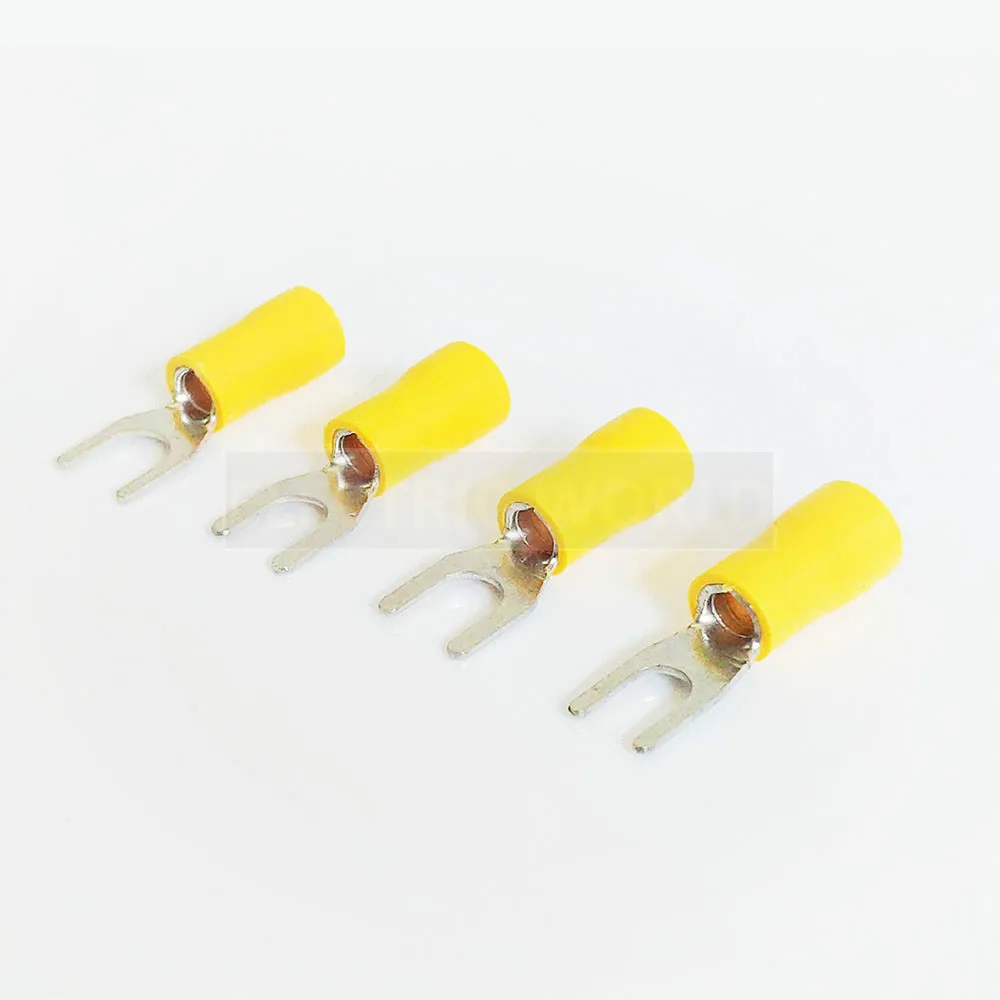 SV1.25-4 RED Cold pressed terminals Cable Wire Connector 100PCS Insulated Spade Wire Terminals Connector for 22-16AWG 4.3mm2