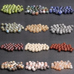45 Types 4-12 mm Natural Stone Round Beads Gems Agat Jaspers Smooth Beads For Jewelry Making DIY Bracelets Earrings 15