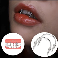 Fashion Titanium Steel Smile Lip Rings Grillz Teeth BCR Septum Piercing Nose Ring Body Jewelry Wholesale