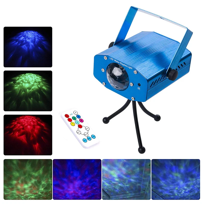 

LED Water Ripples Light Waterproof Stage Lights Club Disco Stage Lamp Laser Projector Lamp Multi Color Changing Xmas Party Light