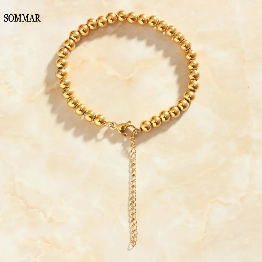 SOMMAR best friends Gold color /stainless_steel color bracelets Transfer Bead anchor christmas gift