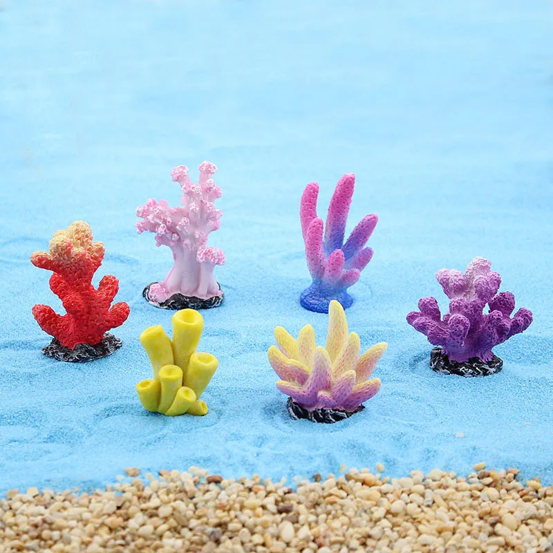 1pcs Resin Artificial Aquarium Mini Coral Stone Decoration Fish Tank Landscaping Coral Plant Ornament Aquarium Accessories