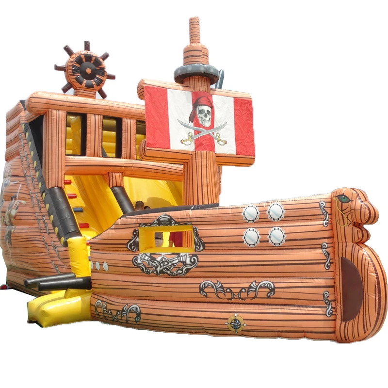 Inflatable Slide Commercial Inflatable Toy Popular Design Pirate Ship Theme For Kids Outdoor Amusement Park