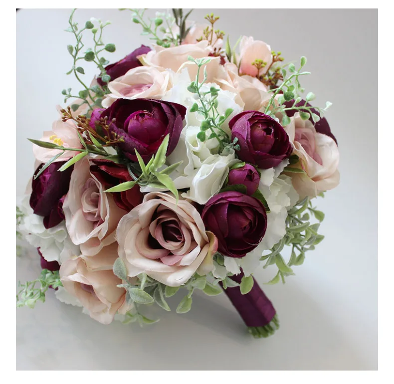 

Wedding Bouquet Flowers Marriage Accessories Silk Roses Wedding Bouquets for Bridesmaids Decoration