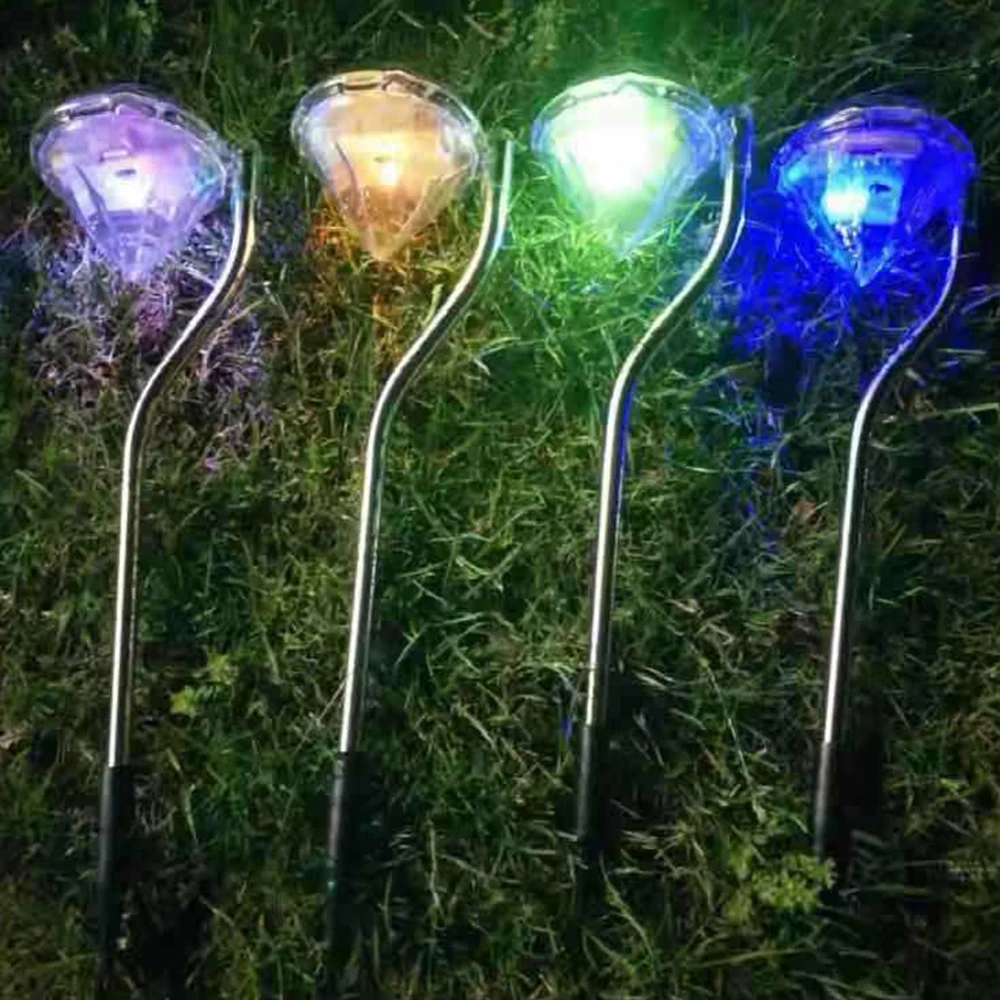 DC1.2V Solar Diamond Light LED Ground Plug Lawn Landscape Lights Outdoor Garden Path Christmas Day Decoration