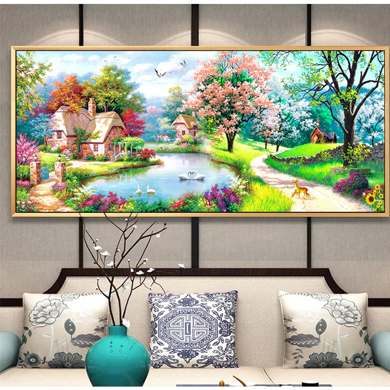 5d especial forma de diamante pintura bordado ponto cruz inteiro/parcial casa doce para decoração paisagem diy novo padrão