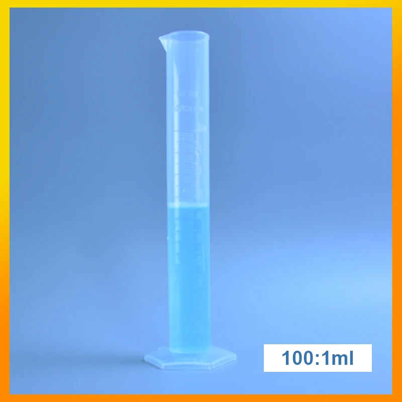 

100ml Laboratory Plastic Measuring Cylinders Transparent With Scale PP Material Plastic Measuring Cylinder Polypropylene