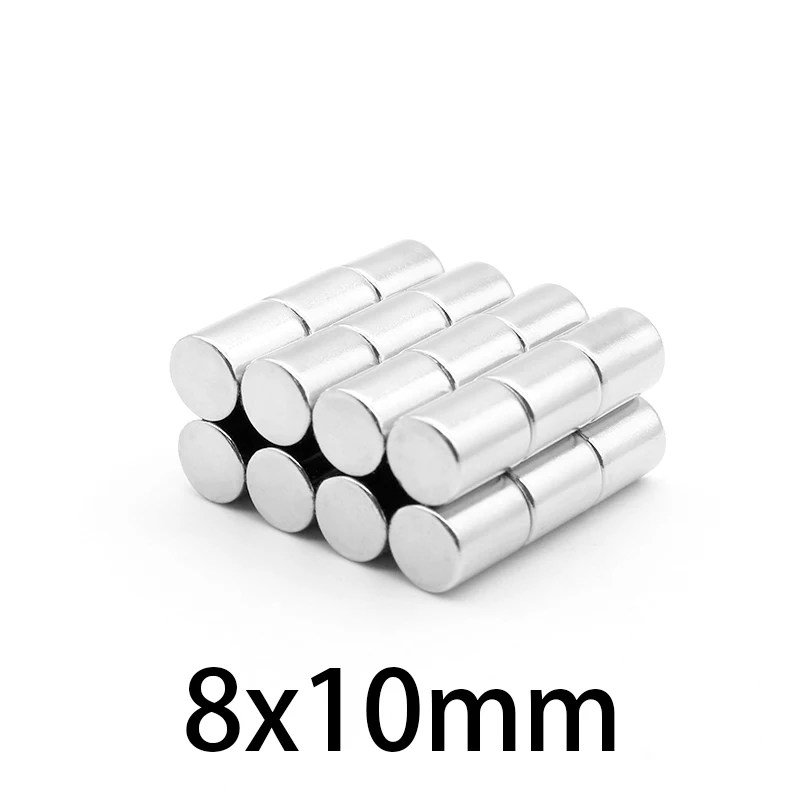 8x10mm Round Magnets N35 Neodymium magnetic  perforated circular rare earth micro circle Magnet 8*10mm