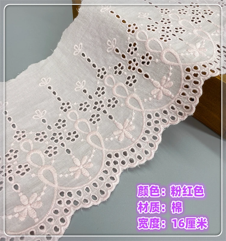 5Yard/Lot 16CM Breit Neue Reine Baumwolle Tuch Bestickt DIY Spitze Trim Kleidung Sofa Vorhang Stoffe Zubehör – Detail 3