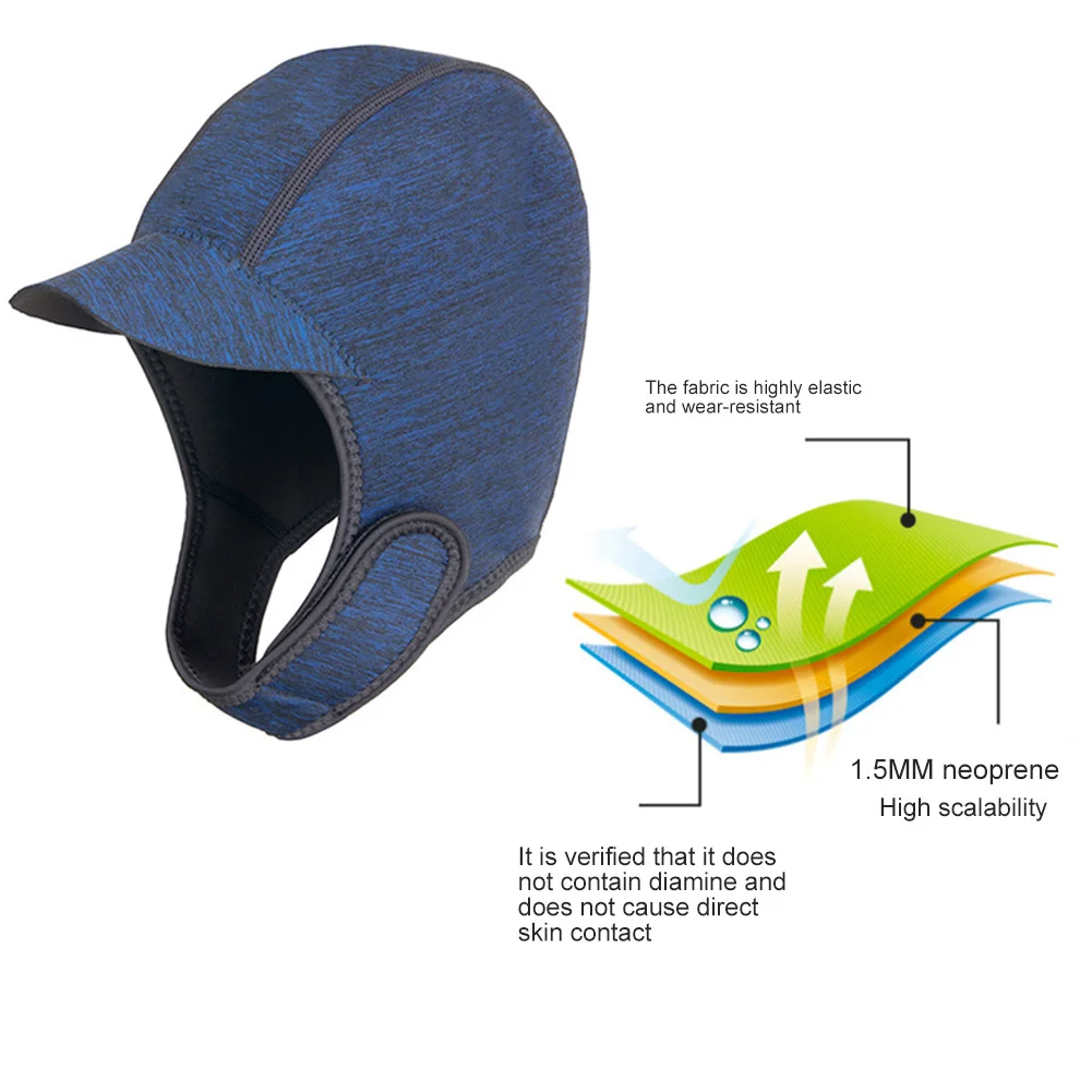 Adjustable Beanie Scuba Dive Surf Surfing Kayak Rafting Canoe Snorkel Swimming Cap Hat for Water Aerobic Classes Gym School