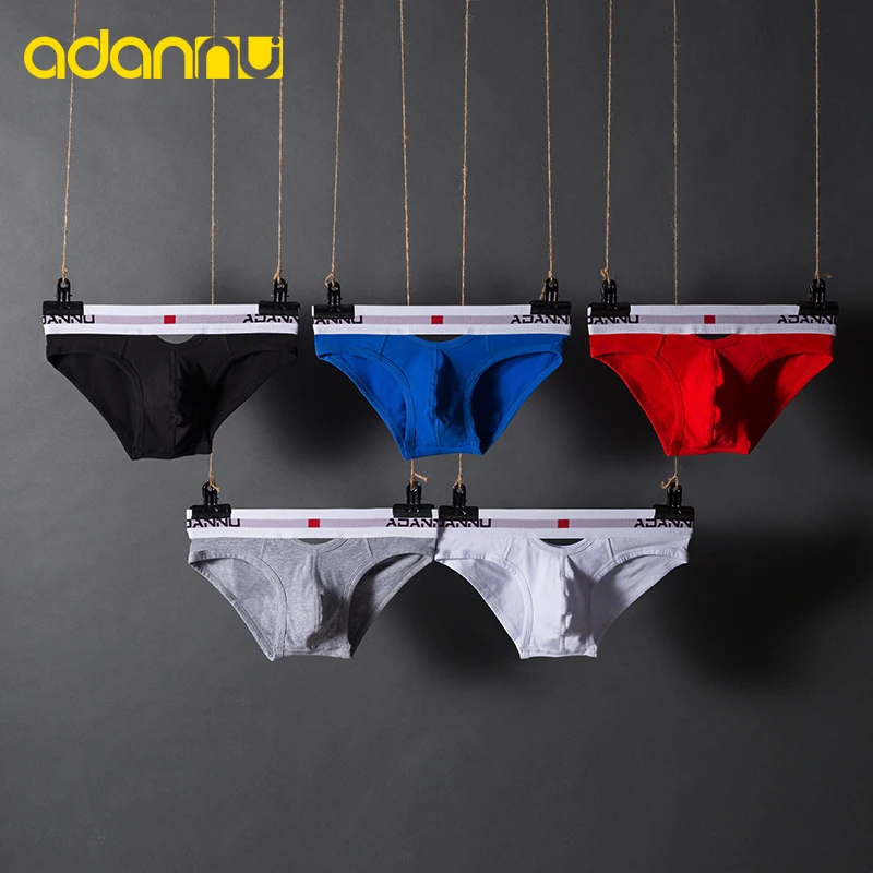 Low Waist Underpants Men Briefs Sexy Underwear Cotton Cueca Tanga Homme Elasticity Hollow Underpants Breathable Quick Dry