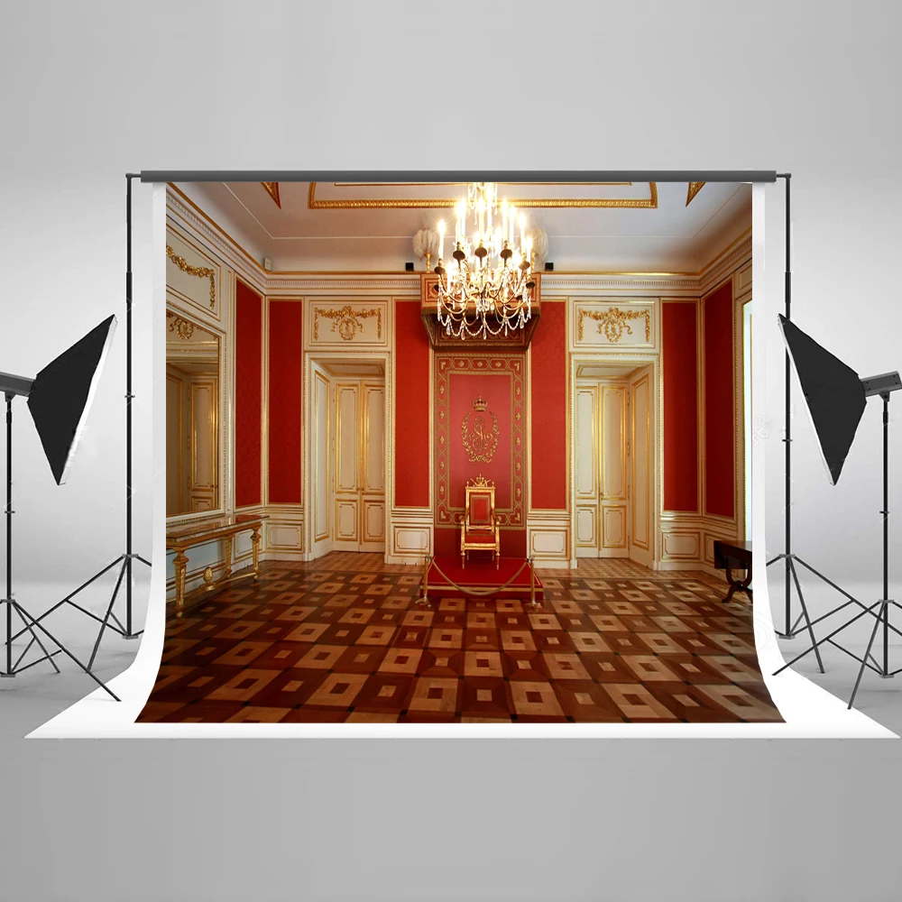 VinylBDS 10FT Photographic Background Indoor European Architecture Chandelier Photo Studio Backdrops Baby Children 10ft*20ft